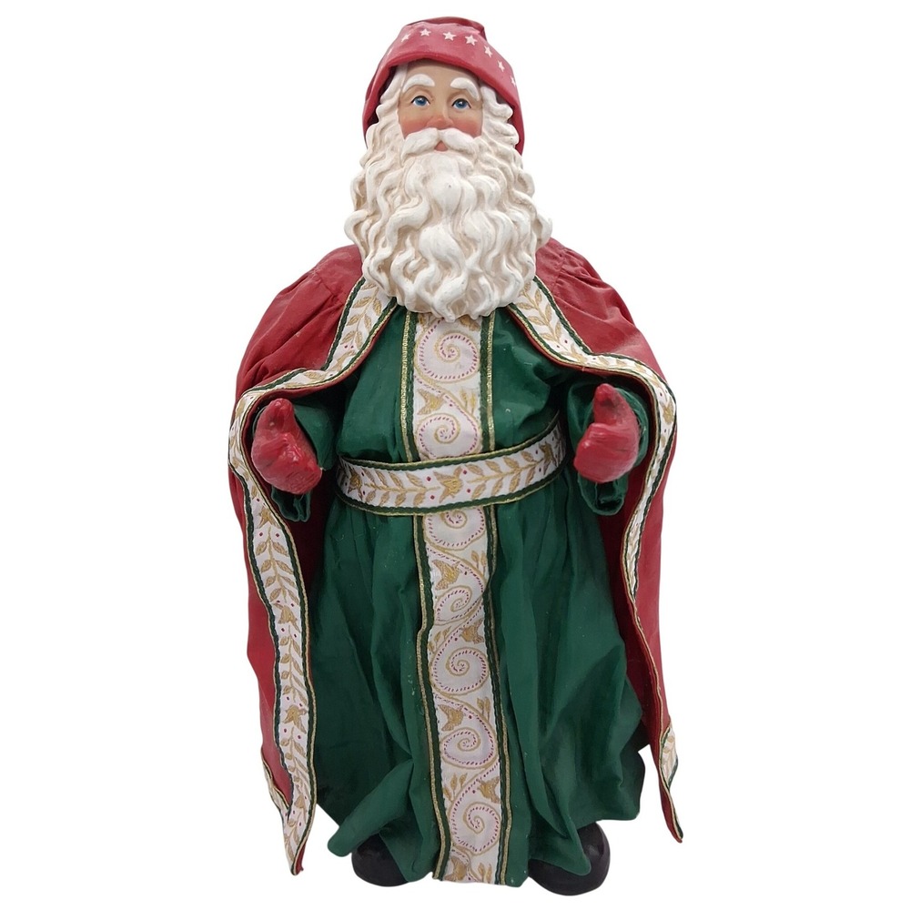Clothtique by Possible Dreams 1995 Santa Claus Figurine Red Green Cloak Vintage